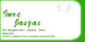 imre jaszai business card