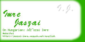 imre jaszai business card